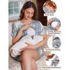 image:imageEkouaer 2 Pack Womens Nursing Pajamas Set Double Layer Maternity Pjs Postpartum Loungewear Set Breastfeeding Tops amp ShortsBlackTie Dyegrey