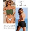 image:imageEkouaer 2 Pcs Sarong Coverups for Women Beach Wrap Skirt Chiffon Swimsuit Coverup for Swimwear SXXLAblackarmy Green
