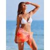 image:imageEkouaer 2 Pcs Sarong Coverups for Women Beach Wrap Skirt Chiffon Swimsuit Coverup for Swimwear SXXLBblackRed Orange