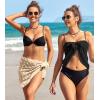 image:imageEkouaer 2 Pcs Sarong Coverups for Women Beach Wrap Skirt Chiffon Swimsuit Coverup for Swimwear SXXLBlackApricot Dot