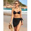 image:imageEkouaer 2 Pcs Sarong Coverups for Women Beach Wrap Skirt Chiffon Swimsuit Coverup for Swimwear SXXLBlackWhite Dot