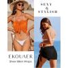 image:imageEkouaer 2 Pcs Sarong Coverups for Women Beach Wrap Skirt Chiffon Swimsuit Coverup for Swimwear SXXLBlackorange