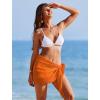 image:imageEkouaer 2 Pcs Sarong Coverups for Women Beach Wrap Skirt Chiffon Swimsuit Coverup for Swimwear SXXLBlackorange