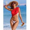 image:imageEkouaer 2 Pcs Sarong Coverups for Women Beach Wrap Skirt Chiffon Swimsuit Coverup for Swimwear SXXLBlackred