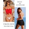 image:imageEkouaer 2 Pcs Sarong Coverups for Women Beach Wrap Skirt Chiffon Swimsuit Coverup for Swimwear SXXLBlackred