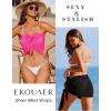 image:imageEkouaer 2 Pcs Sarong Coverups for Women Beach Wrap Skirt Chiffon Swimsuit Coverup for Swimwear SXXLBlackrose Red