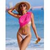 image:imageEkouaer 2 Pcs Sarong Coverups for Women Beach Wrap Skirt Chiffon Swimsuit Coverup for Swimwear SXXLBlackrose Red