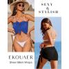 image:imageEkouaer 2 Pcs Sarong Coverups for Women Beach Wrap Skirt Chiffon Swimsuit Coverup for Swimwear SXXLBlueBlack