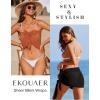 image:imageEkouaer 2 Pcs Sarong Coverups for Women Beach Wrap Skirt Chiffon Swimsuit Coverup for Swimwear SXXLBrownBlack