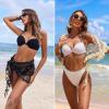 image:imageEkouaer 2 Pcs Sarong Coverups for Women Beach Wrap Skirt Chiffon Swimsuit Coverup for Swimwear SXXLButterflyblackapricot