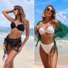image:imageEkouaer 2 Pcs Sarong Coverups for Women Beach Wrap Skirt Chiffon Swimsuit Coverup for Swimwear SXXLButterflyblackgreen