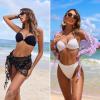 image:imageEkouaer 2 Pcs Sarong Coverups for Women Beach Wrap Skirt Chiffon Swimsuit Coverup for Swimwear SXXLButterflyblacklilac