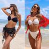 image:imageEkouaer 2 Pcs Sarong Coverups for Women Beach Wrap Skirt Chiffon Swimsuit Coverup for Swimwear SXXLButterflyblackred
