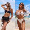 image:imageEkouaer 2 Pcs Sarong Coverups for Women Beach Wrap Skirt Chiffon Swimsuit Coverup for Swimwear SXXLButterflyblackwhite