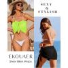 image:imageEkouaer 2 Pcs Sarong Coverups for Women Beach Wrap Skirt Chiffon Swimsuit Coverup for Swimwear SXXLFluorescent GreenBlack