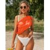 image:imageEkouaer 2 Pieces Women Beach Sarongs Sheer Cover Ups Chiffon Bikini Wrap Skirt for Swimwear SXXLBlack Fluorescent Orange