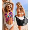 image:imageEkouaer 2 Pieces Women Beach Sarongs Sheer Cover Ups Chiffon Bikini Wrap Skirt for Swimwear SXXLBlack Pink Art Stripe