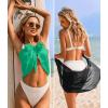 image:imageEkouaer 2 Pieces Women Beach Sarongs Sheer Cover Ups Chiffon Bikini Wrap Skirt for Swimwear SXXLBlackAqua Green