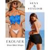 image:imageEkouaer 2 Pieces Women Beach Sarongs Sheer Cover Ups Chiffon Bikini Wrap Skirt for Swimwear SXXLBlackBlue Tiedye