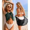 image:imageEkouaer 2 Pieces Women Beach Sarongs Sheer Cover Ups Chiffon Bikini Wrap Skirt for Swimwear SXXLBlackDark Green