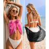 image:imageEkouaer 2 Pieces Women Beach Sarongs Sheer Cover Ups Chiffon Bikini Wrap Skirt for Swimwear SXXLBlackGradient Hot Pink