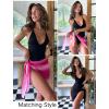 image:imageEkouaer 2 Pieces Women Beach Sarongs Sheer Cover Ups Chiffon Bikini Wrap Skirt for Swimwear SXXLBlackGradient Hot Pink
