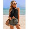 image:imageEkouaer 2 Pieces Women Beach Sarongs Sheer Cover Ups Chiffon Bikini Wrap Skirt for Swimwear SXXLBlackGray Art Stripe
