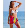image:imageEkouaer 2 Pieces Women Beach Sarongs Sheer Cover Ups Chiffon Bikini Wrap Skirt for Swimwear SXXLBlackRed Orange Tiedye
