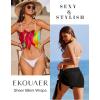 image:imageEkouaer 2 Pieces Women Beach Sarongs Sheer Cover Ups Chiffon Bikini Wrap Skirt for Swimwear SXXLBlackRed Orange Tiedye