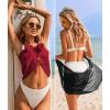 image:imageEkouaer 2 Pieces Women Beach Sarongs Sheer Cover Ups Chiffon Bikini Wrap Skirt for Swimwear SXXLBlackWine Red