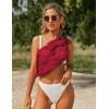 image:imageEkouaer 2 Pieces Women Beach Sarongs Sheer Cover Ups Chiffon Bikini Wrap Skirt for Swimwear SXXLBlackWine Red