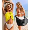 image:imageEkouaer 2 Pieces Women Beach Sarongs Sheer Cover Ups Chiffon Bikini Wrap Skirt for Swimwear SXXLBlackYellow