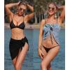 image:imageEkouaer 2 Pieces Women Beach Sarongs Sheer Cover Ups Chiffon Bikini Wrap Skirt for Swimwear SXXLBlackblue Print