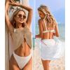 image:imageEkouaer 2 Pieces Women Beach Sarongs Sheer Cover Ups Chiffon Bikini Wrap Skirt for Swimwear SXXLWhiteKhaki