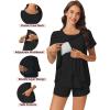 image:imageEkouaer 3 PCS Maternity Nursing Pajamas Set Postpartum Breastfeeding Short Sleeve Shirts Pregnancy Shorts amp Pants Pjs SXXLBlack