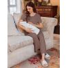image:imageEkouaer 3 PCS Maternity Nursing Pajamas Set Postpartum Breastfeeding Short Sleeve Shirts Pregnancy Shorts amp Pants Pjs SXXLBrown