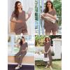 image:imageEkouaer 3 PCS Maternity Nursing Pajamas Set Postpartum Breastfeeding Short Sleeve Shirts Pregnancy Shorts amp Pants Pjs SXXLBrown