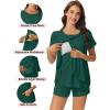 image:imageEkouaer 3 PCS Maternity Nursing Pajamas Set Postpartum Breastfeeding Short Sleeve Shirts Pregnancy Shorts amp Pants Pjs SXXLDark Green