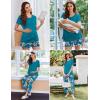 image:imageEkouaer 3 PCS Maternity Nursing Pajamas Set Postpartum Breastfeeding Short Sleeve Shirts Pregnancy Shorts amp Pants Pjs SXXLGreen Print
