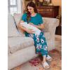 image:imageEkouaer 3 PCS Maternity Nursing Pajamas Set Postpartum Breastfeeding Short Sleeve Shirts Pregnancy Shorts amp Pants Pjs SXXLGreen Print