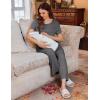 image:imageEkouaer 3 PCS Maternity Nursing Pajamas Set Postpartum Breastfeeding Short Sleeve Shirts Pregnancy Shorts amp Pants Pjs SXXLGrey