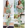 image:imageEkouaer 3 PCS Maternity Nursing Pajamas Set Postpartum Breastfeeding Short Sleeve Shirts Pregnancy Shorts amp Pants Pjs SXXLLight Green