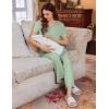 image:imageEkouaer 3 PCS Maternity Nursing Pajamas Set Postpartum Breastfeeding Short Sleeve Shirts Pregnancy Shorts amp Pants Pjs SXXLLight Green