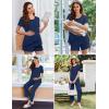 image:imageEkouaer 3 PCS Maternity Nursing Pajamas Set Postpartum Breastfeeding Short Sleeve Shirts Pregnancy Shorts amp Pants Pjs SXXLNavy Blue