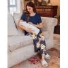 image:imageEkouaer 3 PCS Maternity Nursing Pajamas Set Postpartum Breastfeeding Short Sleeve Shirts Pregnancy Shorts amp Pants Pjs SXXLNavy Blue Print