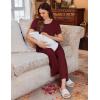 image:imageEkouaer 3 PCS Maternity Nursing Pajamas Set Postpartum Breastfeeding Short Sleeve Shirts Pregnancy Shorts amp Pants Pjs SXXLWine Red
