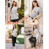 image:imageEkouaer 3 Piece Postpartum Nursing Pajamas Set Short Sleeve Breastfeeding Shirts Pregnancy Shorts amp Pants Maternity PjsBlack White Stripes