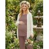 image:imageEkouaer 3 Piece Postpartum Nursing Pajamas Set Short Sleeve Breastfeeding Shirts Pregnancy Shorts amp Pants Maternity PjsBrown