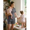 image:imageEkouaer 3 Piece Postpartum Nursing Pajamas Set Short Sleeve Breastfeeding Shirts Pregnancy Shorts amp Pants Maternity PjsDark Gray