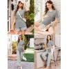 image:imageEkouaer 3 Piece Postpartum Nursing Pajamas Set Short Sleeve Breastfeeding Shirts Pregnancy Shorts amp Pants Maternity PjsGray Stripes